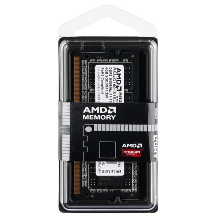 Память SO-DIMM 4Gb, DDR3, 1600 MHz (PC3-12800), AMD, 1.35V (R534G1601S1SL-U)