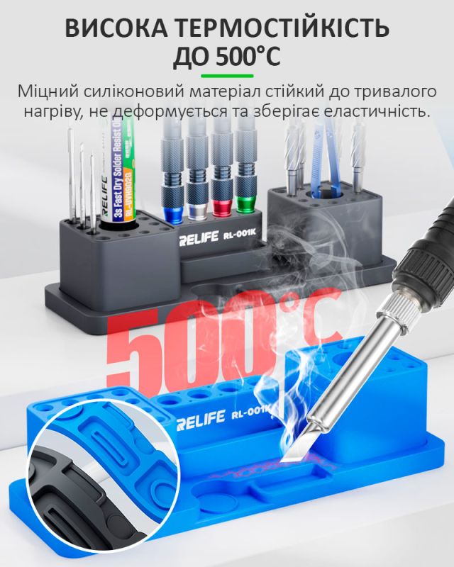 Органайзер для инструментов RELIFE RL-001K силиконовый / термостойкий / модульный / Blue