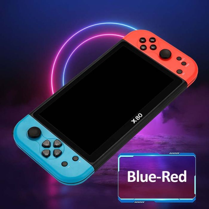 Портативна ігрова приставка X80 / PSP / 7 '' / 16 ГБ / 20000 ігор / HD TV вихід Blue Red