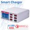Швидка зарядна станція WLX-896 / цифрова індикація / 3.5A / 5xUSB / 1xUSB QC3.0 / 40W