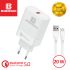 Мережевий зарядний пристрій Biboshi C39 1 USB 20W / QC5.0 + кабель Type-C white