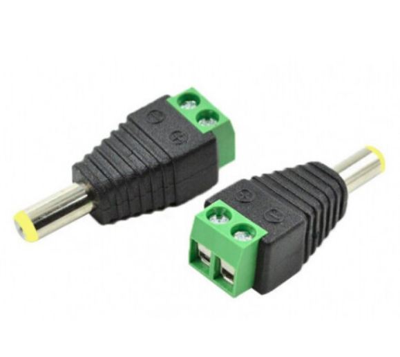 Разъем для подключения питания DC-M (D 5,5x2,1мм) с клеммами под кабель (Yellow Plug) НИКС