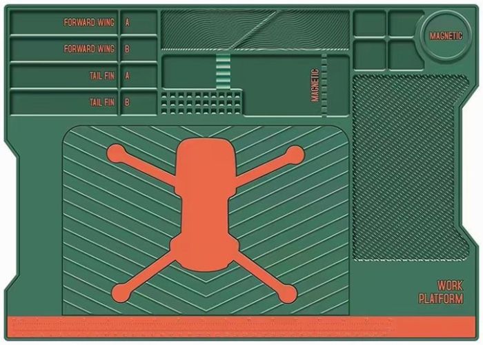 Килимок пластичний ПВХ TE-619 для ремонту смартфонів, дронів, техніки / 515x365 мм / 120°C / Green