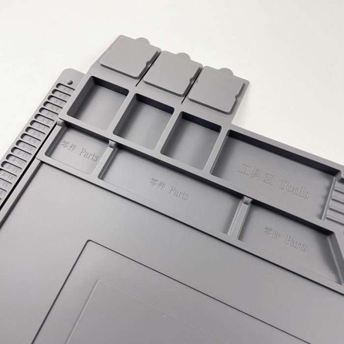 Антистатичний термостійкий килимок Kaisi S-160 для ремонту техніки / паяння 300x450 мм Grey