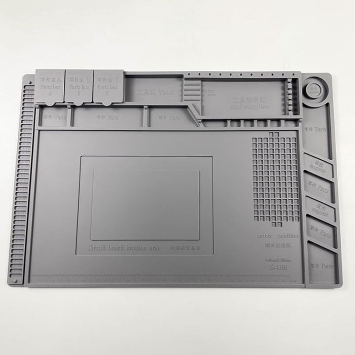 Антистатичний термостійкий килимок Kaisi S-160 для ремонту техніки / паяння 300x450 мм Grey