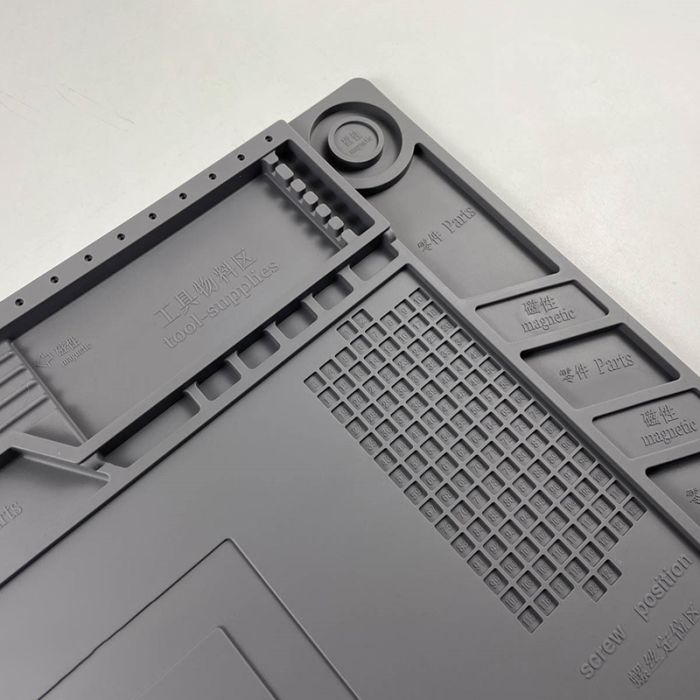 Антистатичний термостійкий килимок Kaisi S-160 для ремонту техніки / паяння 300x450 мм Grey