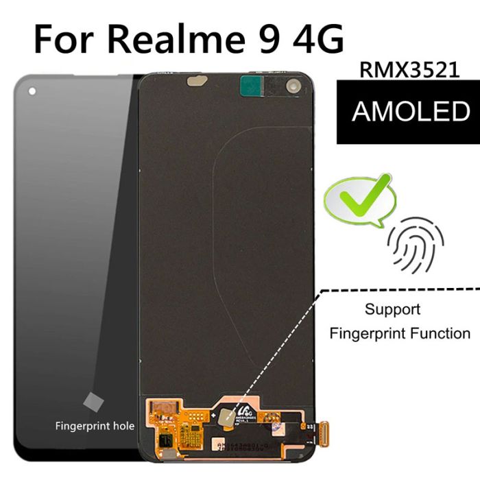 Дисплей + сенсор Realme 9 4G (RMX3521) Black (OLED) - p/n: AMS643YK02 REV6.9