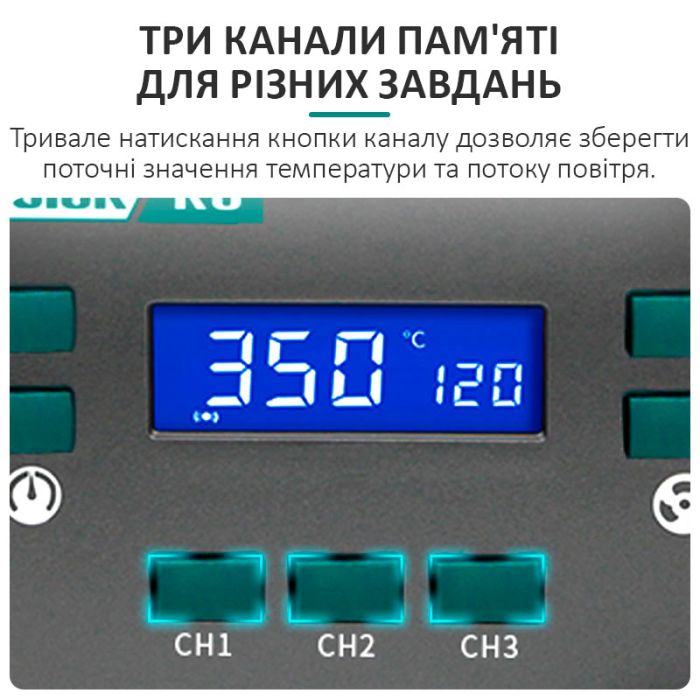 Термоповітряна паяльна станція QUICK K8 1000 Вт / 100-500°С / 50 л/хв