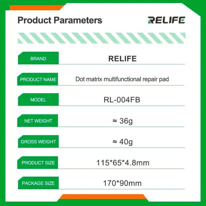 Матрица силиконовая Relife RL-004FB для фиксации компонентов Face ID при ремонте iPhone X-14 Pro Max