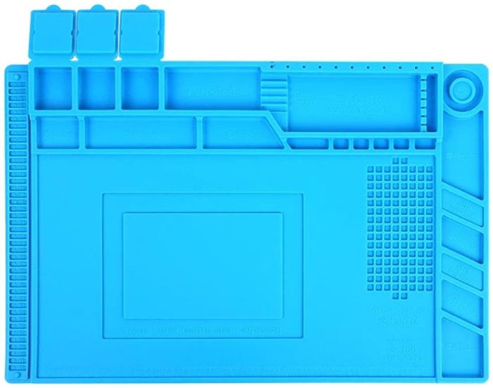 Мат силіконовий, термостійкий AIDA S-160, для ремонту техніки та розкладки запчастин / 450x300 мм Blue