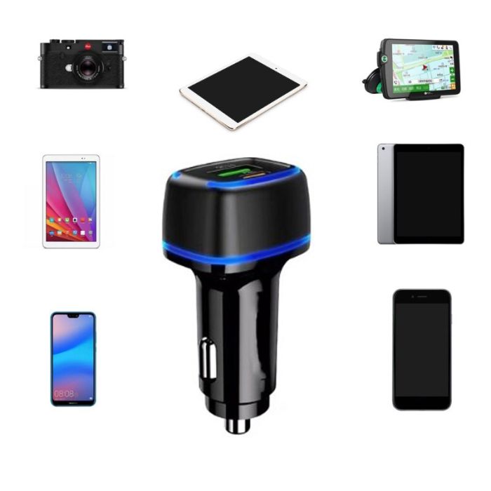 Автомобильное зарядное устройство 38W Profit ES-D101 PD20W QC USB C+A (Black)