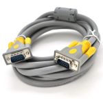 Кабель VGA 3+6 HIGH SPEED 5m, male to male (папа-папа), 1 феррит, серо-желтый, кулёк 1080P Q50