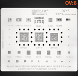 Трафарет BGA Amaoe 77912-61/77645-21/77612-61/BGA254/PM4250/VC7643/MS4250/SM6115/SM7125/PMI632/WTR3925/PM6250/SDR675/PM6150L/PM4250/WCN3950 OV:6 CPU (0.12mm)