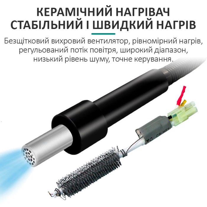 Паяльна станція 2 в 1 QUICK 8786D+ / паяльник 70 Вт + фен 700 Вт / 100-500 ° С / 40 л / хв