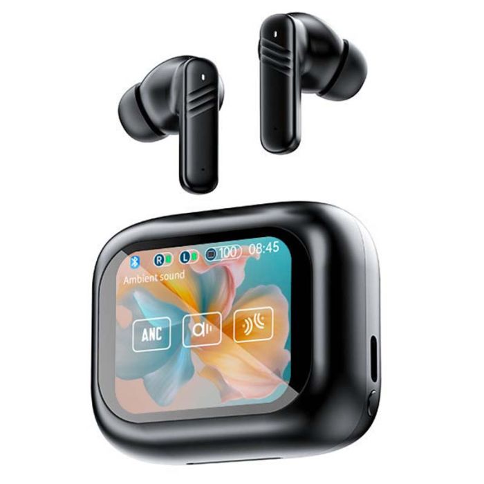 Наушники беспроводные LX-10 TWS Earbuds с LED дисплеем, Bluetooth 5.4, ANC + ENC, 320mAh Black