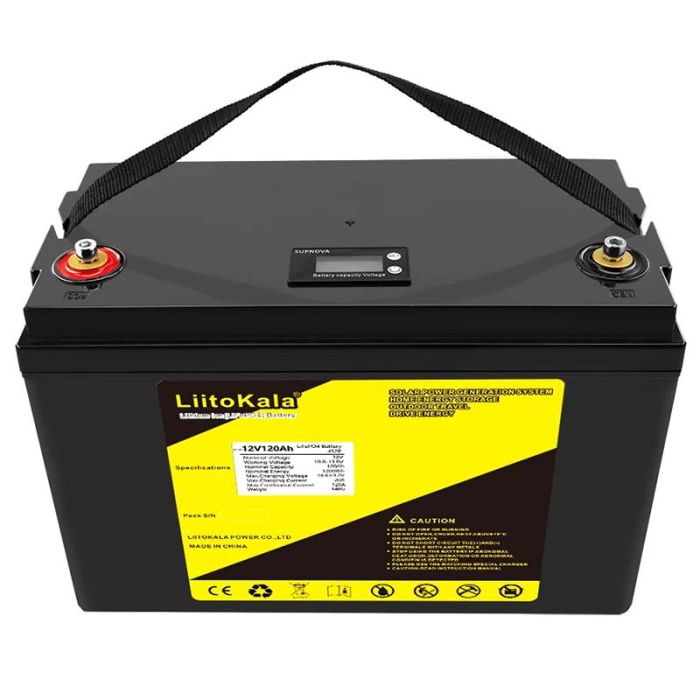 Аккумуляторная батарея LiitoKala LiFePO4 12V 100Ah, плата защиты BMS, с дисплеем LCD