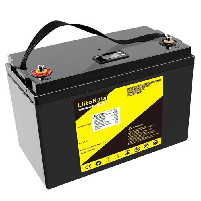 Аккумуляторная батарея LiitoKala LiFePO4 12V 100Ah, плата защиты BMS, с дисплеем LCD