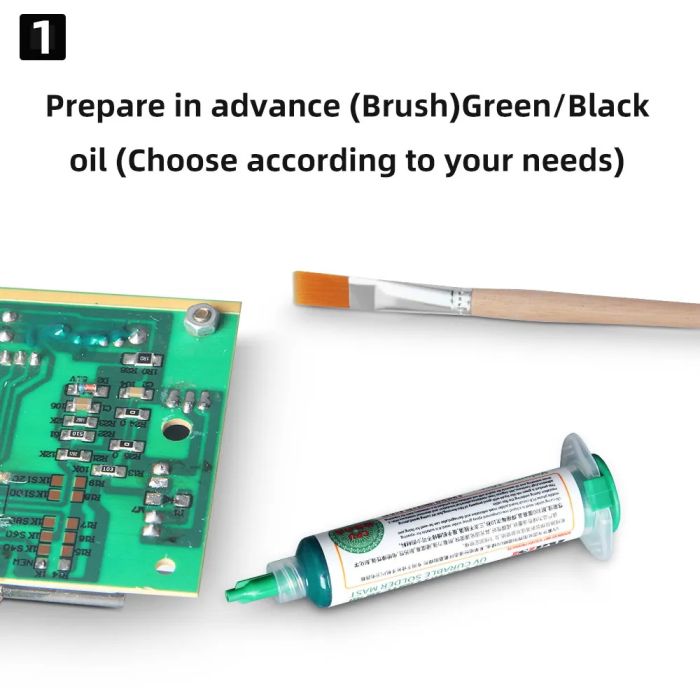 Маска для паяння ультрафіолетова Kaisi UV Soldering Mask / лак для ізоляції / шприц 10сс / Green