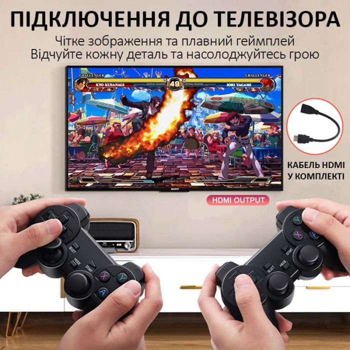 Портативная игровая приставка GD10 беспроводная, 40000 игр, 128 ГБ, 2 джойстика, ретро 8-16-32 бит, 4K, HDMI
