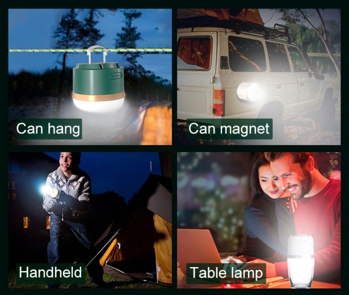 Фонарь ручной кемпинговый Portable Light ,5 режимов, Powerbank 3600mAh, магнит, IP65 Черный