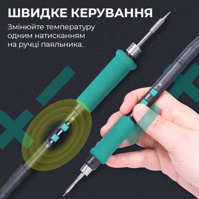 Паяльная станция 2 в 1 YIHUA 982D-III / Паяльник C210 + термопинцет / 3+3 канала памяти / 90-450°C / 120 Вт