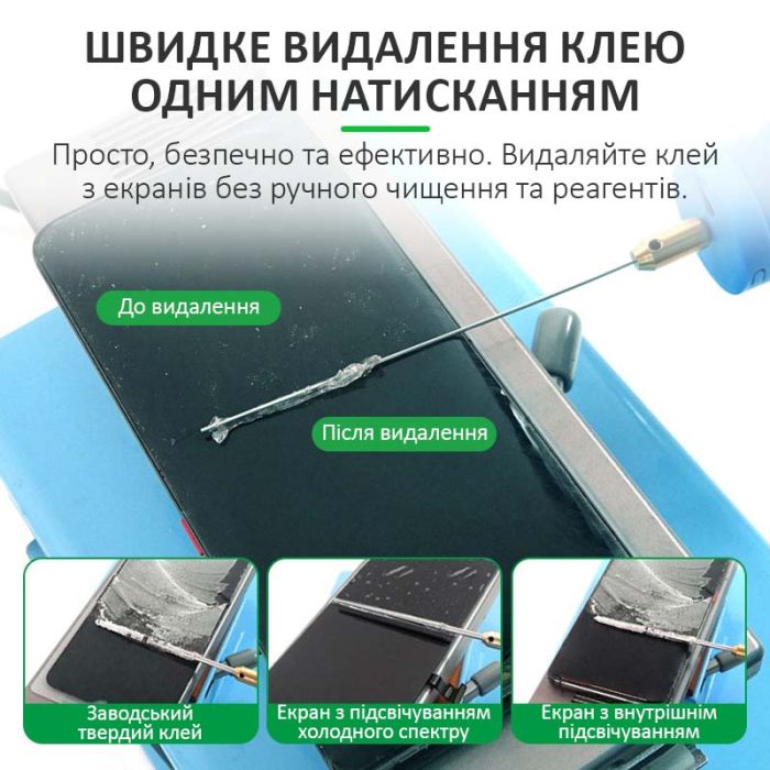 Машинка для удаления OCA клея Relife RL-056D / резка / полировка / 6 скоростей / подсветка
