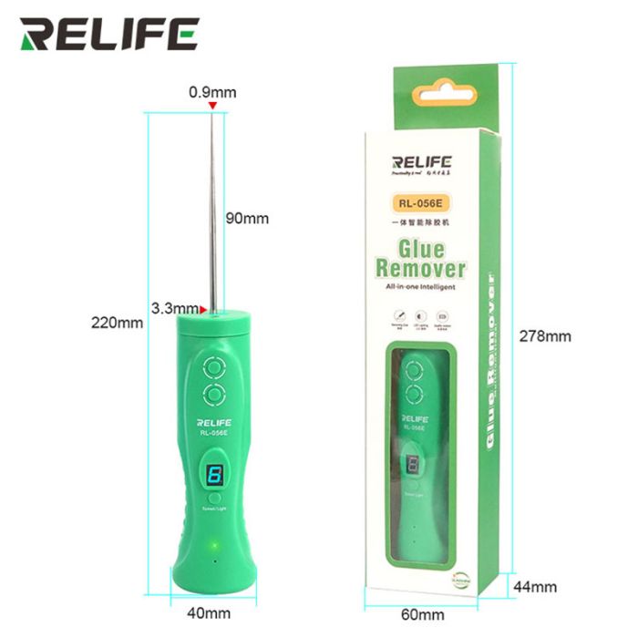 Машинка для удаления OCA клея Relife RL-056E / 6 скоростей / подсветка / Type-C