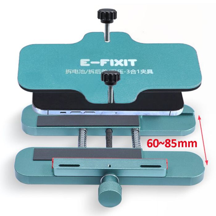 Держатель + зажим E-FIXIT 3 в 1 для ремонта смартфона, дисплея, задней крышки