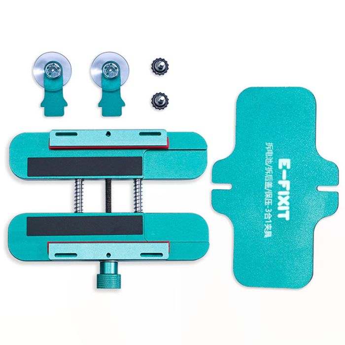 Держатель + зажим E-FIXIT 3 в 1 для ремонта смартфона, дисплея, задней крышки