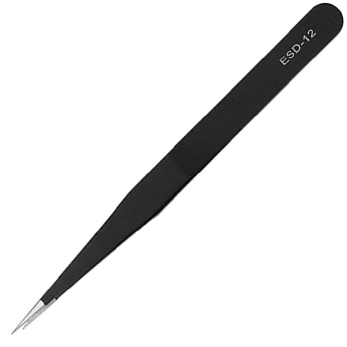 Пінцет ESD-12 антистатичний прямий 135 мм.