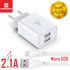 Сетевое зарядное устройство Biboshi C01 2 USB 2.1A + кабель Micro-USB white