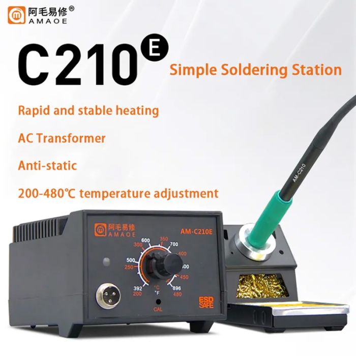 Паяльна станція AMAOE AM-C210E паяльник / 100 Вт / 200 - 480°C / ESD / C210