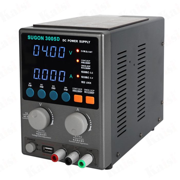 Блок питания SUGON 3005D 30V 5A, трансформаторный, цифровая индикация (V/A), USB, 4 канала памяти