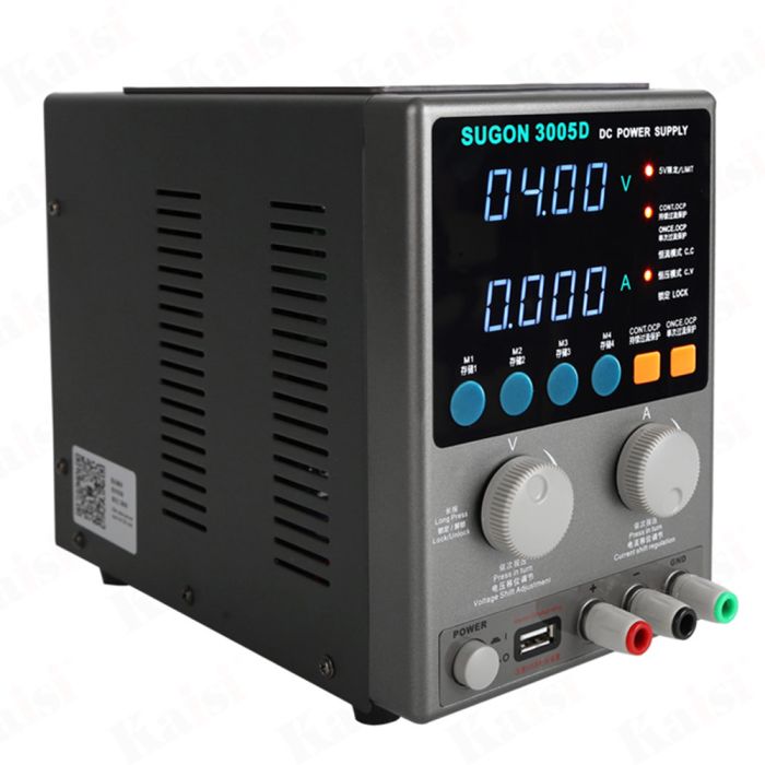 Блок питания SUGON 3005D 30V 5A, трансформаторный, цифровая индикация (V/A), USB, 4 канала памяти