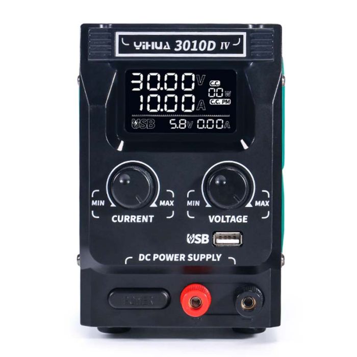 Блок питания YIHUA 3010D-IV / 30V 10A / импульсный / с цифровой индикацией (V/A/W) / Quick Charge 3.0
