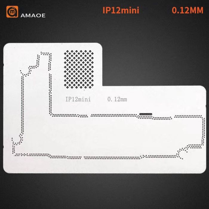 Трафарет BGA Amaoe PCB для iPhone12 Mini под держатель плат MFix и магнита UBase  (0.12 mm)