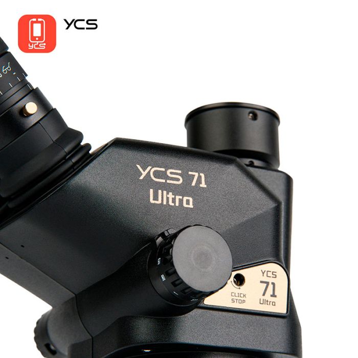 Микроскоп тринокулярный YCS 71 Ultra / 6.7X-45X / адаптер CTV 0.5X / LED подсветка / без штатива / Черный