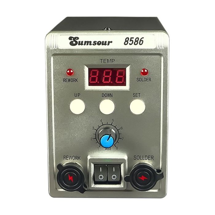 Паяльна станція Sumsour 8586 фен, паяльник, цифрова індикація / 100 - 480°C / 700 Вт
