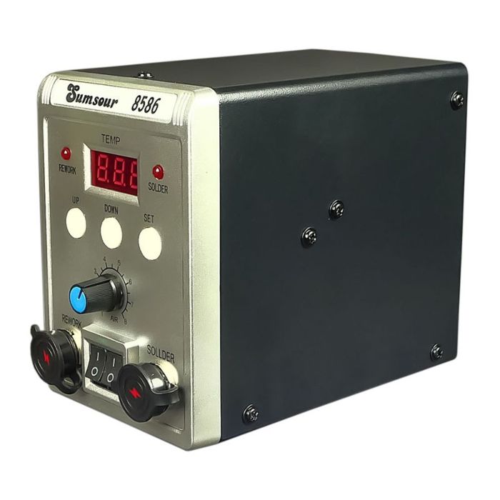 Паяльна станція Sumsour 8586 фен, паяльник, цифрова індикація / 100 - 480°C / 700 Вт