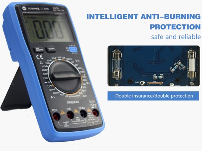 Мультиметр цифровой Sunshine DT-890N / автоотключение / True RMS