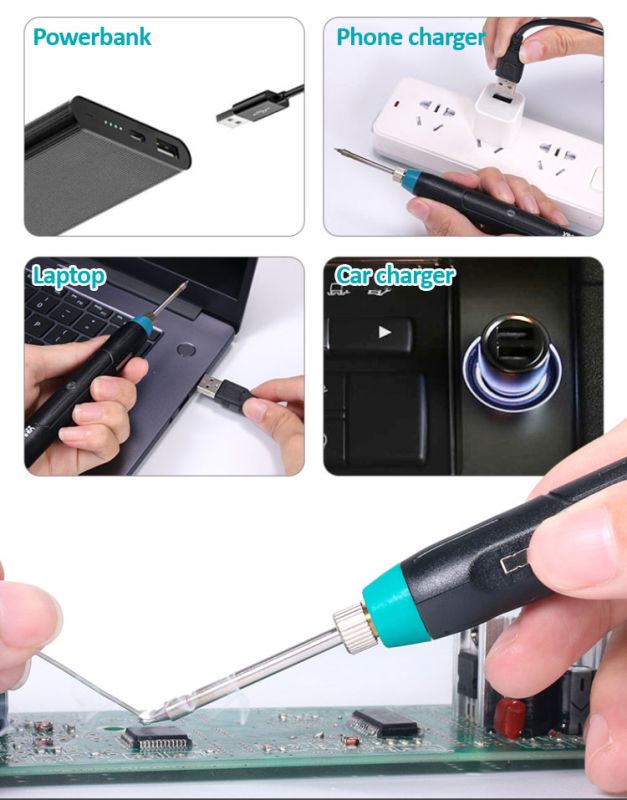 Паяльник YIHUA 947 USB портативный с подставкой 5V, 9W, 500°C