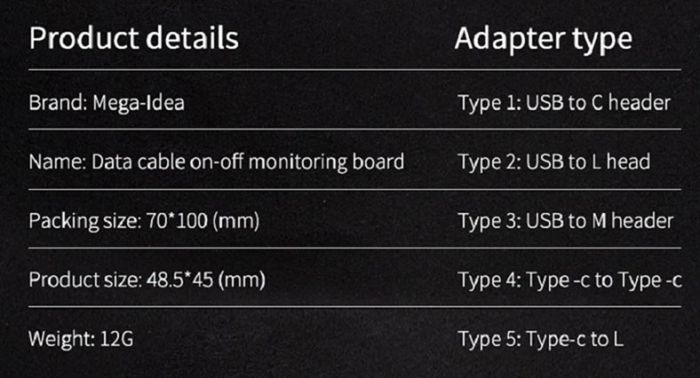 Тестер для перевірки кабелів синхронізації та зарядки Qianli USB / Micro usb / Type - С / Lightning