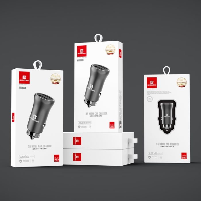 Автомобильное зарядное устройство Biboshi Z07 2 USB 3.1A silver