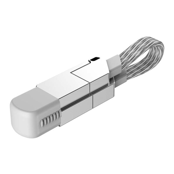 Кабель Type-C to Type-C з перехідниками USB+Lightning / 4 в 1 / QC3.0 PD / 60W / 15cm Grey