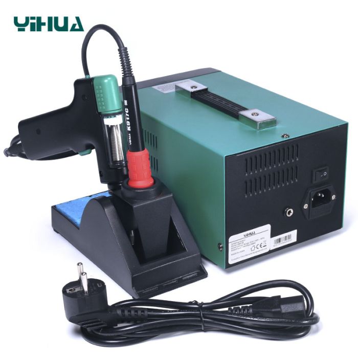 Паяльная станция 2 в 1 YIHUA 948D-III / паяльник + вакуумный оловоотсос / 200-480°C / 110 Вт