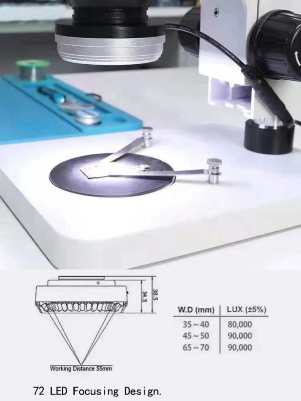Подсветка для микроскопа / регулировка яркости / питание USB / D=48 мм / 72 диода