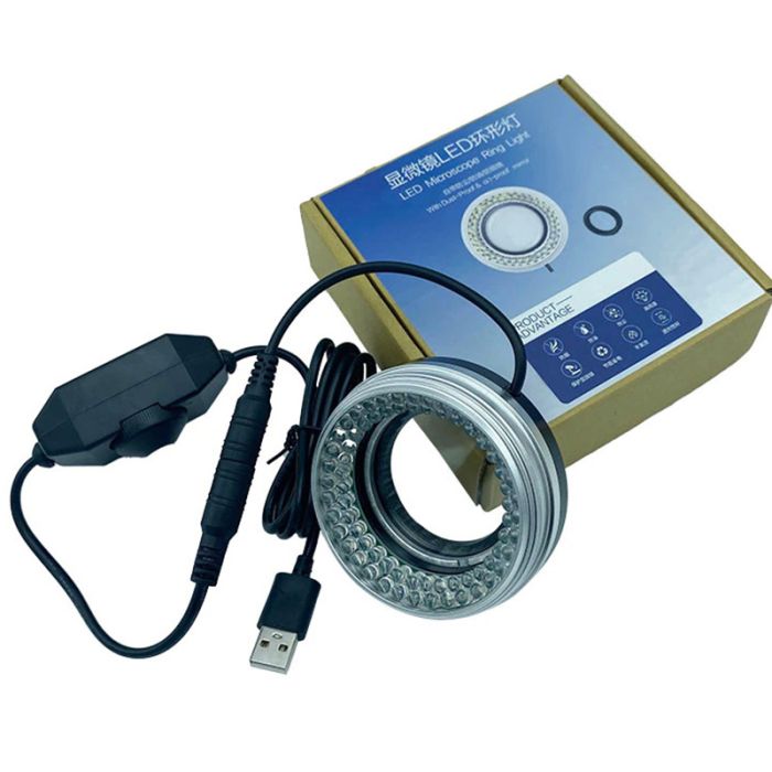 Подсветка для микроскопа / регулировка яркости / питание USB / D=48 мм / 72 диода