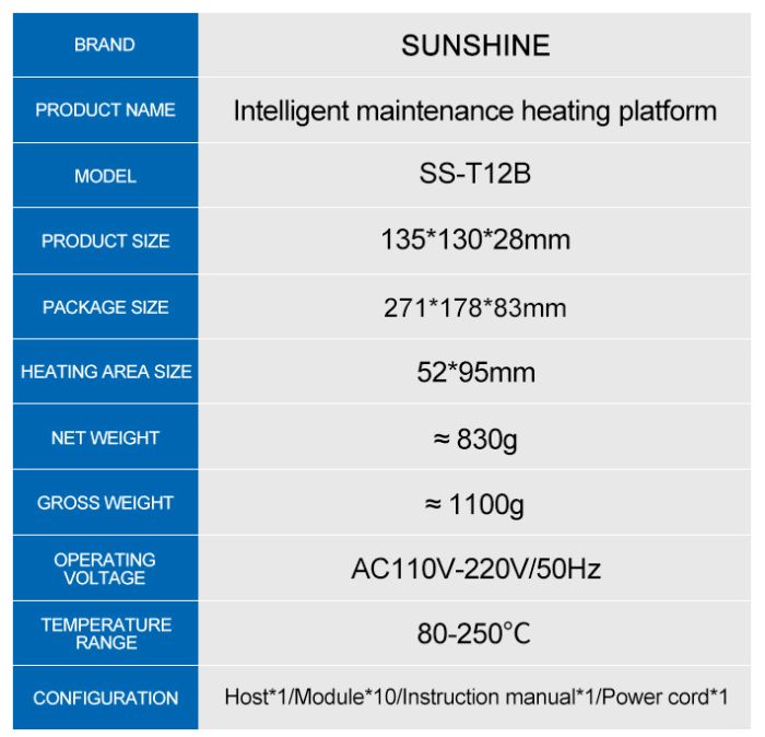 Нижній підігрів Sunshine T12B-IP6 для ремонту плати iPhone 14 / 14 Plus / 14 Pro / 14 Pro Max / A16