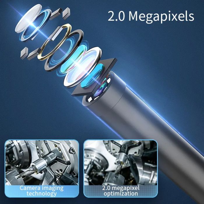 Эндоскоп WI-FI USB / 8 mm камера / подсветка / IP67 / Android IOS / OTG Type-C / Lightning 3 м