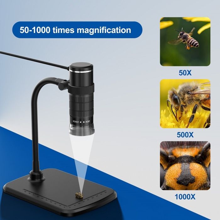 Мікроскоп цифровий портативний AN104 / кратність 1000X / OTG Micro USB / Type-C / підсвічування